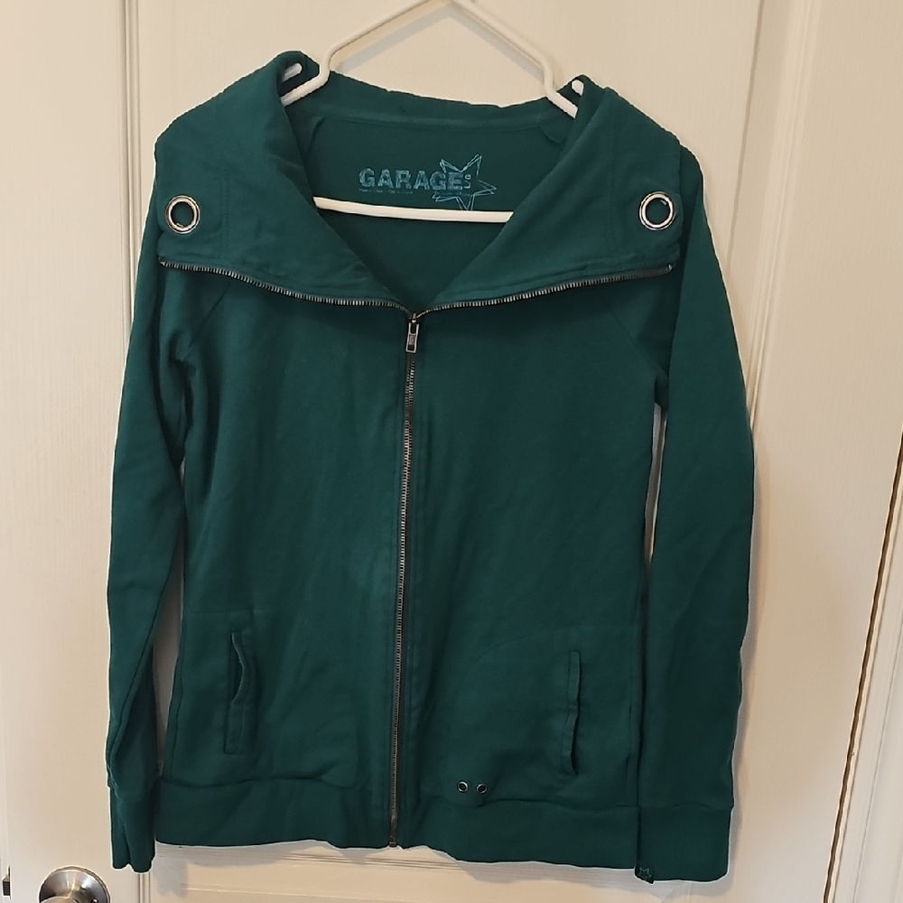 Garage Teal Zip-Up Hoodie